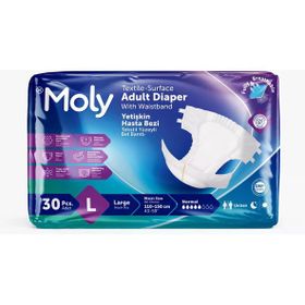 Moly Tekstil Yüzeyli Large Belbantlı 30 Adet Hasta Bezi
