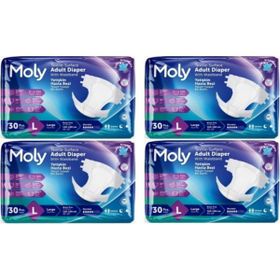 Moly Tekstil Yüzeyli Large Belbantlı 4x30 Adet Hasta Bezi