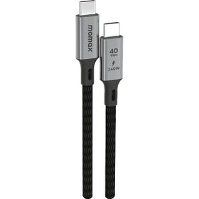 Momax DC39D Elite 240W Usb-C Usb4 40 Gbps 1 mt Siyah Kablo