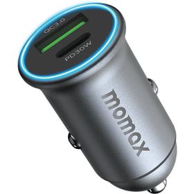Momax UC18E Move 30W Dual Port Araç İçi Gri Şarj Cihazı