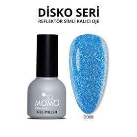 Momo D008 Mavi 10 ml Disko Kalıcı Oje