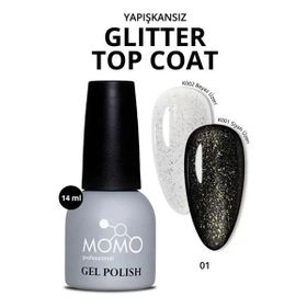 Momo Glitter Top Coat 01 14 ml Kalıcı Oje