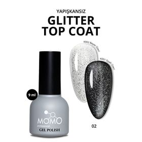 Momo Glitter Top Coat 02 9 ml Kalıcı Oje