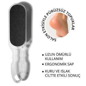 Momo Professional 100/180 Grit Şeffaf 26 cm Çift Taraflı Ayak ve Topuk Törpüsü