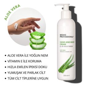 Momo Professional Aloe Vera Özlü Yoğun Nemlendirici Yenileyici ve Onarıcı Etki 250 ml El ve Vücut Kremi