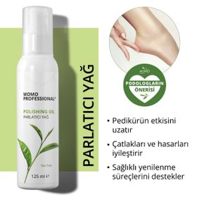 Momo Professional Çay Ağacı Özlü El ve Ayak Cilası Moleküler Pedikür ve Manikür 125 ml Parlatıcı Yağı
