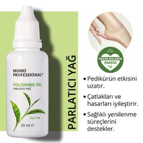 Momo Professional Çay Ağacı Özlü El ve Ayak Cilası Moleküler Pedikür ve Manikür 30 ml Parlatıcı Yağı