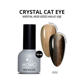 Momo Professional CE02 Yarı Şeffaf Antik Altın 10 ml Kristal Kedi Gözü Kalıcı Oje