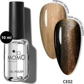 Momo Professional CE02 Yarı Şeffaf Antik Altın 10 ml Kristal Kedi Gözü Kalıcı Oje
