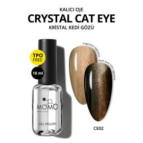 Momo Professional CE02 Yarı Şeffaf Antik Altın 10 ml Kristal Kedi Gözü Kalıcı Oje
