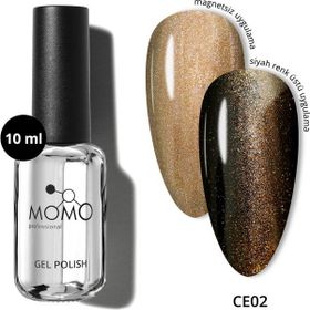Momo Professional CE02 Yarı Şeffaf Antik Altın 10 ml Kristal Kedi Gözü Kalıcı Oje
