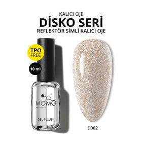 Momo Professional Disko D002 Altın 10 ml Reflective Flash Gel Polish Kalıcı Oje
