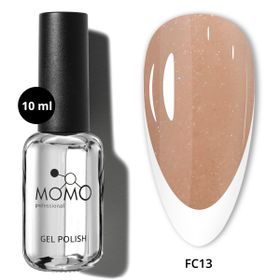 Momo Professional French Cover Rubber Base Coat FC13 Altın Simli Koyu Bronz 10 ml Kalıcı Oje
