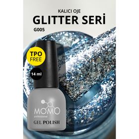 Momo Professional G005 Yoğun Gümüş Parıltı Turkuaz 14 ml Kalıcı Oje