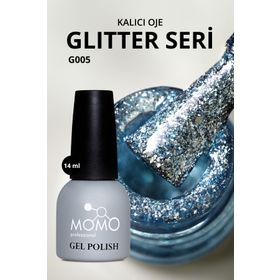 Momo Professional G005 Yoğun Gümüş Parıltı Turkuaz 14 ml Kalıcı Oje