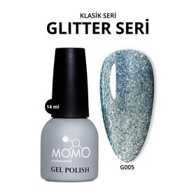 Momo Professional G005 Yoğun Gümüş Parıltılı Topaz 14 ml Kalıcı Oje