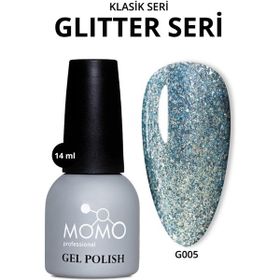 Momo Professional G005 Yoğun Gümüş Parıltılı Topaz 14 ml Kalıcı Oje