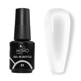Momo Professional Gel In Bottle No: 01 Şeffaf 18 ml Akıllı Fırçalı Protez Tırnak Jeli