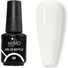 Momo Professional Gel In Bottle No: 02 Süt Beyazı 18 ml Akıllı Fırçalı Protez Tırnak Jeli