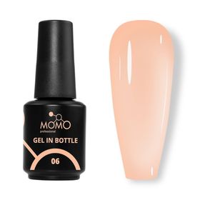 Momo Professional Gel In Bottle No: 06 Yarı Şeffaf Nude Şeftali 18 ml Akıllı Fırçalı Protez Tırnak Jeli