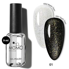 Momo Professional Glitter Top Coat 01 9 ml Altın Sim