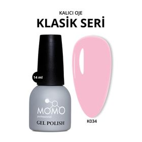 Momo Professional K034 Pudra Pembe 14 ml Kalıcı Oje