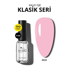 Momo Professional K034 Pudra Pembe 4 ml Kalıcı Oje