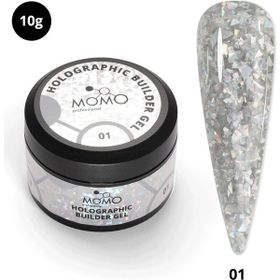 Momo Professional Nail Art No: 01 Glitter Gümüş Simli 10 gr Protez Tırnak Jeli