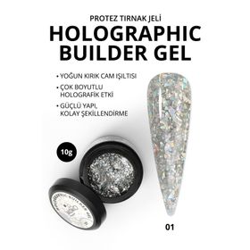 Momo Professional Nail Art No: 01 Glitter Gümüş Simli 10 gr Protez Tırnak Jeli