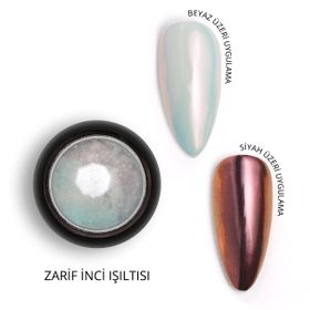 Momo Professional Nail Art No: 02 Kalıcı Oje Tırnak Süsleme Holografik Efektli Beyaz İnci Tozu