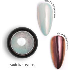 Momo Professional Nail Art No: 02 Kalıcı Oje Tırnak Süsleme Holografik Efektli Beyaz İnci Tozu