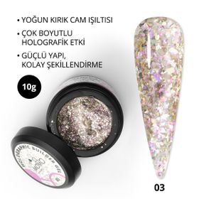 Momo Professional Nail Art No: 03 Glitter Pembe Simli 10 gr Protez Tırnak Jeli