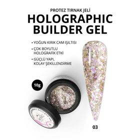 Momo Professional Nail Art No: 03 Glitter Pembe Simli 10 gr Protez Tırnak Jeli