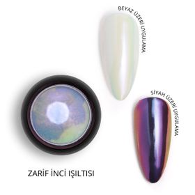 Momo Professional Nail Art No: 03 Kalıcı Oje Tırnak Süsleme Holografik Efektli Gökkuşağı Şeffaf Mor İnci Tozu
