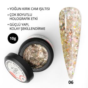 Momo Professional Nail Art No: 06 Glitter Turuncu Simli 10 gr Protez Tırnak Jeli