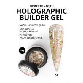 Momo Professional Nail Art No: 06 Glitter Turuncu Simli 10 gr Protez Tırnak Jeli