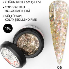 Momo Professional Nail Art No: 06 Glitter Turuncu Simli 10 gr Protez Tırnak Jeli