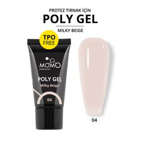 Momo Professional No: 04 Protez Tırnak Sütlü Bej 30 gr Poli Jel