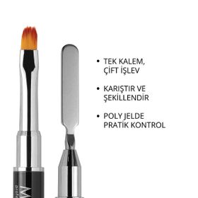 Momo Professional No: 6 Çift Taraflı Spatula ve Akril Jel Fırçası