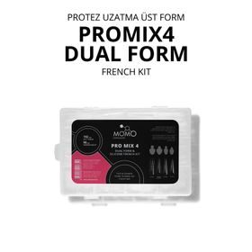 Momo Professional Promix4 288 Adet Protez Tırnak için 4’lü Mix Üst Form ve French Silikon Kalıp Seti