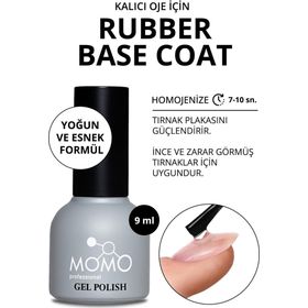 Momo Professional Rubber Base Coat 9 ml Kalıcı Oje