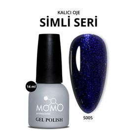 Momo Professional S005 Simli Safir Mavi 14 ml Kalıcı Oje