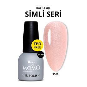 Momo Professional S008 Simli Açık Yavruağzı 14 ml Kalıcı Oje