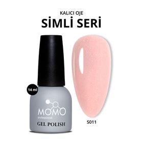 Momo Professional S011 Hafif Simli Açık Pudra 14 ml Kalıcı Oje
