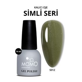 Momo Professional S012 Simli Haki Yeşil 14 ml Kalıcı Oje