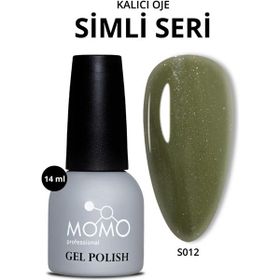 Momo Professional S012 Simli Haki Yeşil 14 ml Kalıcı Oje