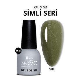 Momo Professional S012 Simli Haki Yeşil 14 ml Kalıcı Oje