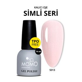 Momo Professional S013 Simli Uçuk Pembe 14 ml Kalıcı Oje
