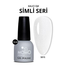 Momo Professional S015 Simli Beyaz 14 ml Kalıcı Oje