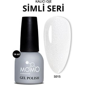 Momo Professional S015 Simli Beyaz 14 ml Kalıcı Oje